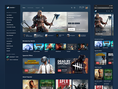 Gamebel - Game store web exploration design ecommerce exploration gamestore ui ui ux ui design uiuxdesign web web design webapp website