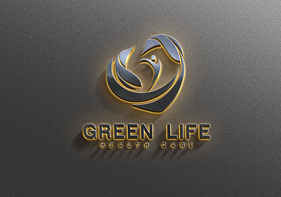 Green Life Health Care 3d branding care graphic design health care hospital life logo ui