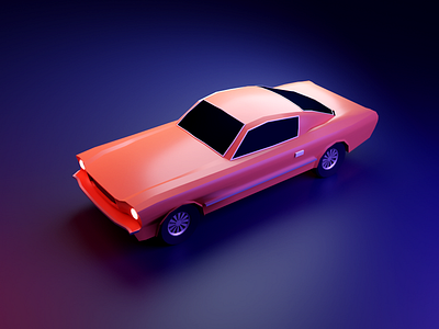blender low poly car 3d