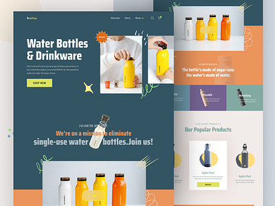 Water Bottle Landing Page 3d bottle bottle landing page branding design ecommerce ecommerce landing page ecommerce landing page design ecommerce products ecommerce website graphic design homepage homepage landing page landing page logo motion graphics products shopify ui water bottle