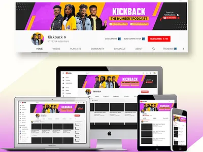 Podcast Channel YouTube Banner banner channel art creative design graphic design podcast podcast banner podcast channel art youtub channel art youtube