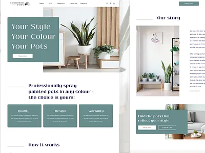 Concept 1 - Landing page./ branding concept design design exploration interior design landing landingpage pots ui ux visual design