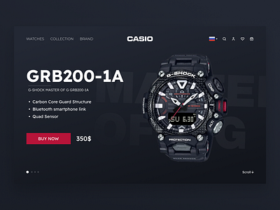 Watches web-site concept | Dark version casio dark desktop e commerce g shock gucci hamilton rolex seiko tissot ui ux ux ui uxui watch watches web web design web site website