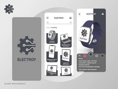 Electroy - UI App - UI Ecommerce App - Splash Screen UI app aurell ramadhani black ui app branding cool app design cool ecommers app cool ui ecommers app dark theme ui ecommers app design ecommers ecommers app figma graphic design logo splash screen ui ui ui dark theme app ui e commers app ui splash screen vector