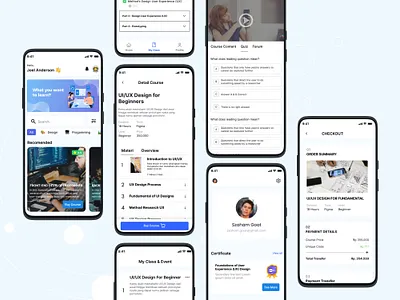 LearnApp - Educational App certification design education mobile app prototype typography ui ux