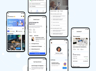 LearnApp - Educational App certification design education mobile app prototype typography ui ux