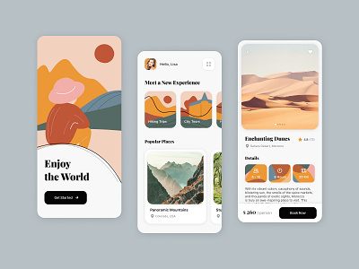 Traveling App app graphic design illustration traveling typography ui ui design