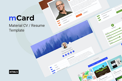 mCard - Material CV Resume HTML Template animation app cv resume design developer freelancer html html landing illustration landing page material minimal responsive resume html ui ui design ux ux design web website