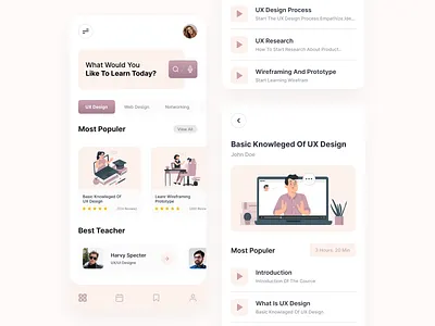 Online Course App app course app e learning learning app education app educational app learning platform minimal mobile mobile app mobile apps mobile ui online course online school study app ui ui design uiux ux uxui design