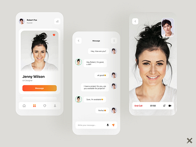 Freelance App Design clean colors design dribbble dribbble best shot freelance gradient message app minimal mobile mobile app product typography ui uidesign uiux uiux design ux uxdesign video call