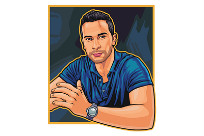 hensome-men character portrait design illustration logo vector