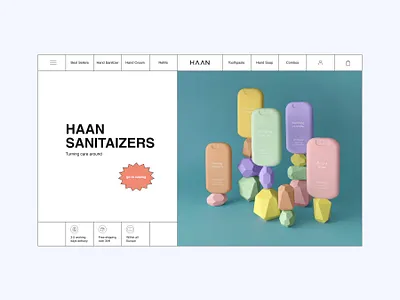 HAAN sanitizers - Website concept bright design e commerce figma light modules sanitizers store ui ux web design white