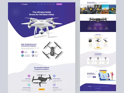 Pro One Amazing Minimal Drone Landing Page best header creative design dribbble best shot drone drone landing drone landing page drones explorations future hero section homepage layout minimal principle product landing page responsive design top design user inteface website landing page website ui design