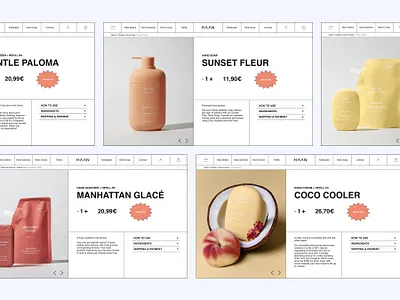 HAAN sanitizers products pages e commerce modules product page store ui ux