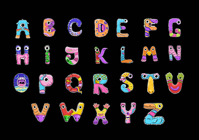 English Monsters Alphabet branding digital editorial graphic design letters illustration logo
