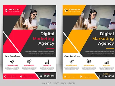 Digital Marketing Agency Promotion Modern Flyer Template branding business flyer design