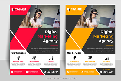 Digital Marketing Agency Promotion Modern Flyer Template branding business flyer design