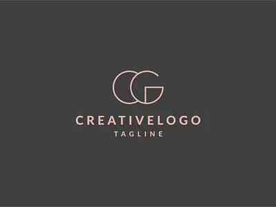 CG logo, Monogram logo, CG Flat Minimalist logo, abstract logo