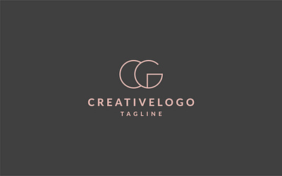 CG logo, Monogram logo, CG Flat Minimalist logo, abstract logo