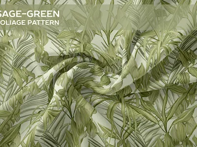 Sage-green foliage pattern lush foliage tropical forest