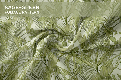 Sage-green foliage pattern lush foliage tropical forest