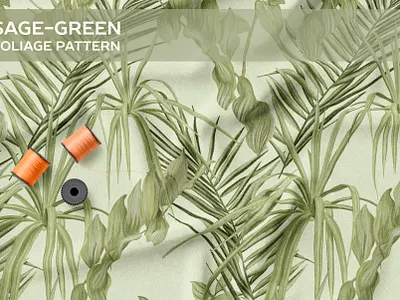 Sage-green foliage pattern monogamma