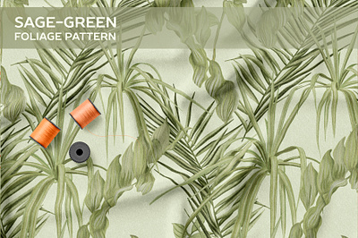 Sage-green foliage pattern monogamma