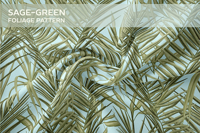Sage-green foliage pattern artwork branding design fabric fabric design fashion fashion design for kitchens illustration tropical foliage
