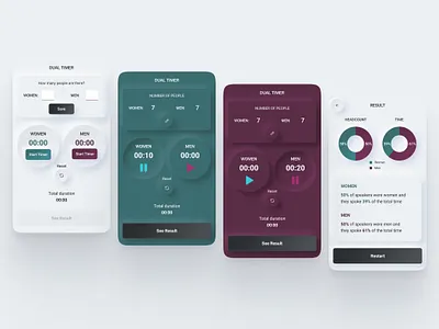 Dual Timer: Track and Compare Speaking Time in a Meeting dual timer mobile app timer