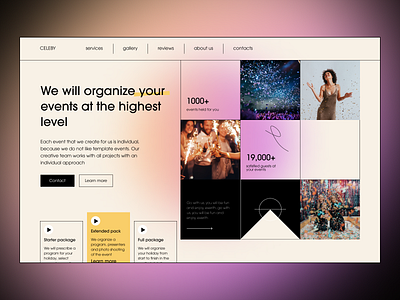 Event agency agency celebration design event gradient landing party ui web website