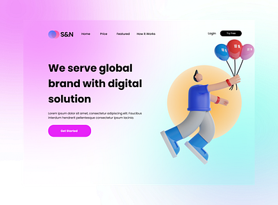 Digital Agency branding design illustration typography ui ux web website