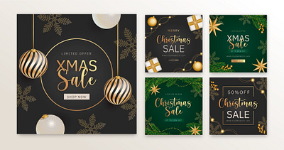 realistic-christmas-instagram-post-collection bundle new year digital