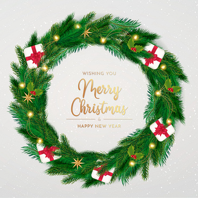 merry-christmas-background-with-realistic-wreath bundle new year digital