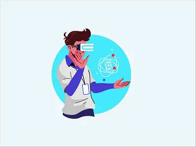 Virtual Reality Science animation ar augmentedreality design future hitech hologram illustration laboratorium meta metaverse motion graphics research robot science technology ui vector virtualreality vr