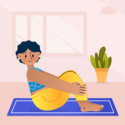 Woman Yoga Illustration illustration ui yoga