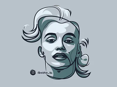 Marilyn Monroe in Line coreldraw design illustration indonesia lineart monroe portrait vector