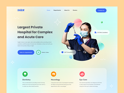 Health Care Landing Page app care clinic dental doctor eye care header health health care healthcare home page homepage hospital landing page medical medical care medical website ui web design website