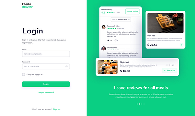 Foodie delivery login ui design app branding design graphic design ui ux