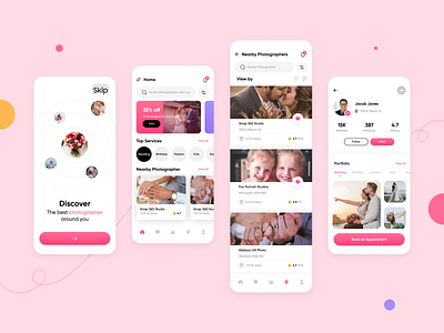 Photography Social Media App camera flatdesign mobile app photography photos shoots social app studio ui uidesign