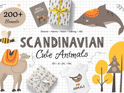 Scandinavian Cute Amimals animals cute print scandinavian