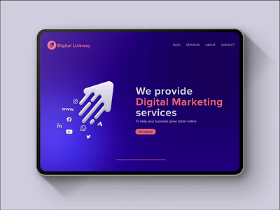 Digital Linkway Website blog blue clean digitalmarketing frontend homepage ipad landingpage minimal modernui onepage ui uiux userinterface webdesign website websitedesign