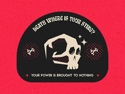Death where is your sting? branding christian design church design design illustration jesus design skull