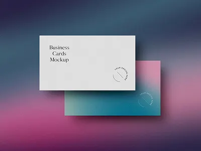 Gradient Business Cards Mockup brand branding business business card business card mockup business cards card cards editoral design editorial gradient idenitity logo paper presentation print psd stationery template texture