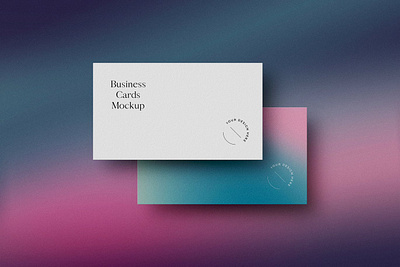 Gradient Business Cards Mockup brand branding business business card business card mockup business cards card cards editoral design editorial gradient idenitity logo paper presentation print psd stationery template texture