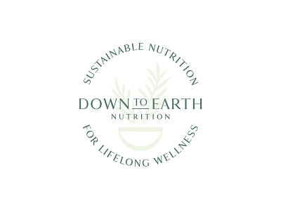 Down to Earth Nutrition Secondary Seal badge brand brand identity branding design identity illustration logo logo design nutrition nutrition practice rosemary seal secondary mark visual identity