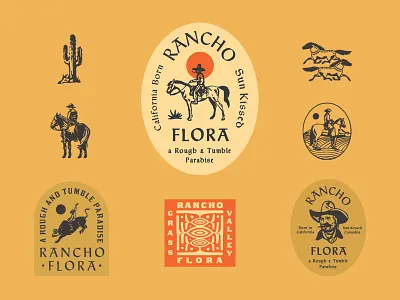 Rancho Flora branding brandpackage california design graphic graphicdesign grassvalley illustration lettering logo logodesign typography vector vintagedesign vintagegoods