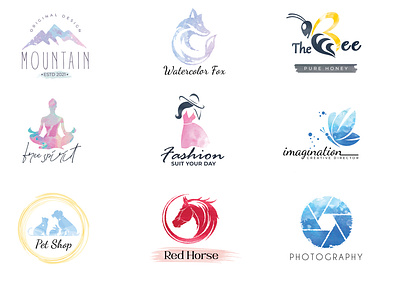 Water-Color Logo branding brush color brush logo business logo creative logo design design elegant logo design feminine logo graphic design illustration impressive logo logo logodesign luxury logo new trending logo professional logo design typography vector water color watercolorlogodesign