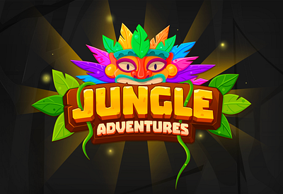 JUNGLE ADVENTURES game gamelogo graphic design gui logo ui