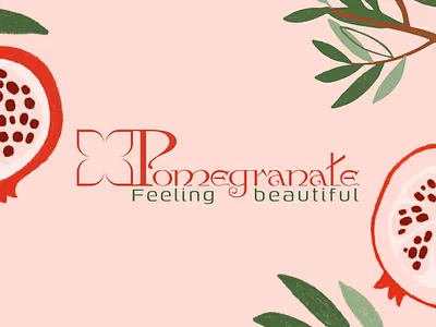 Feeling Beautiful beautiful branding brown cosmetic design feeling graphic design green illustrator leaf logo logo design logo designer minimal pink pomegranate red relax skin care vector