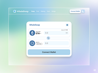 WhaleSwap AMM DEX crpyto design exchange illustration ui ux web website design